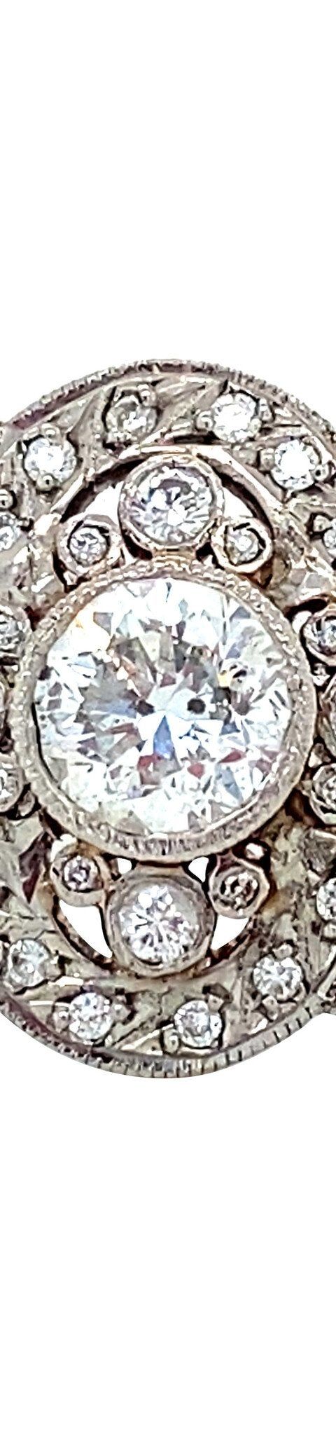 Vintage Platinum Princess Ring with Diamond and Ruby
